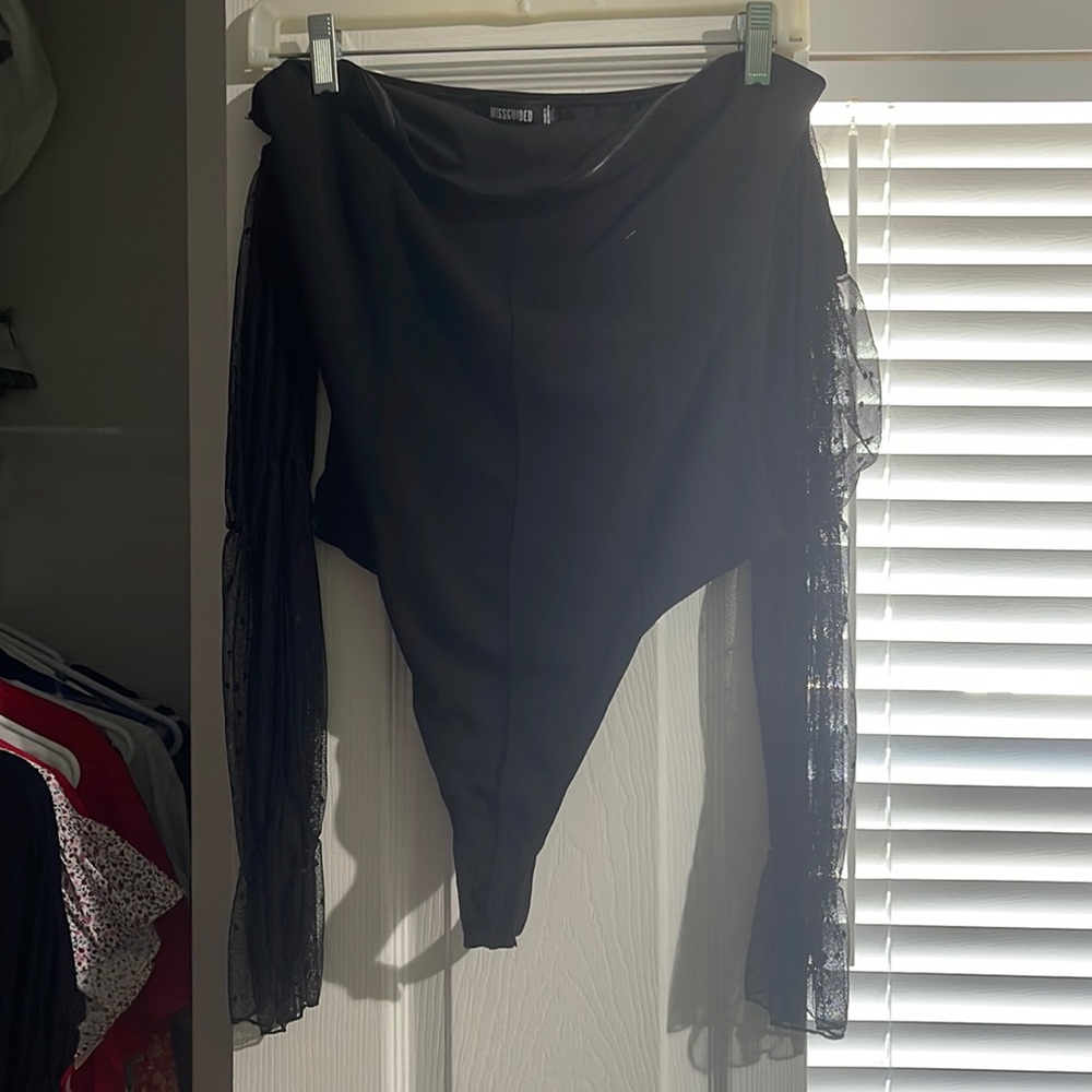 Missguided Black Off-Shoulder Bodysuit